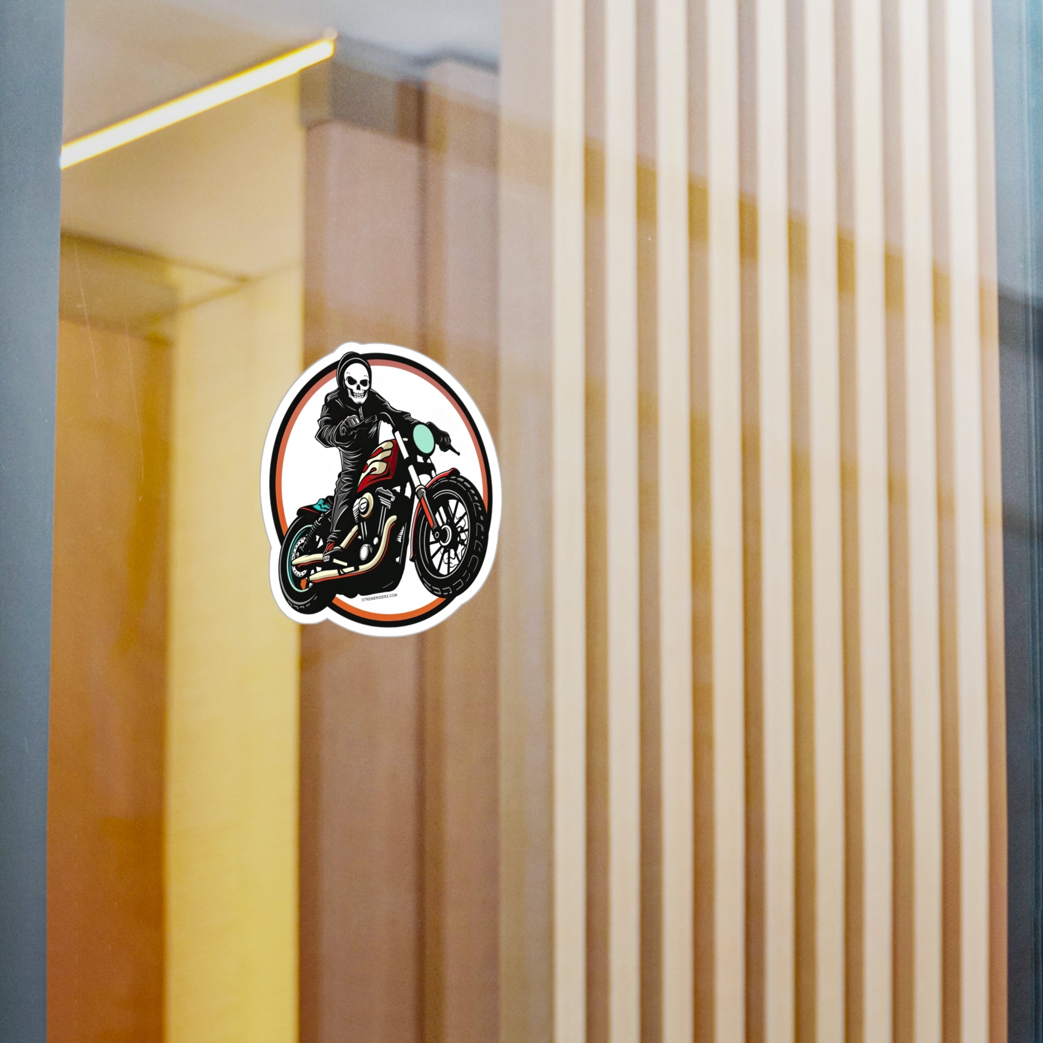 Skeleton on Motorcycle- Xtreme Riderz- Vinyl Decals